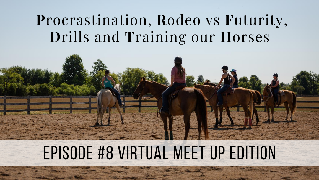 Procrastination, Rodeo vs Futurity, Drills and Training our Horses