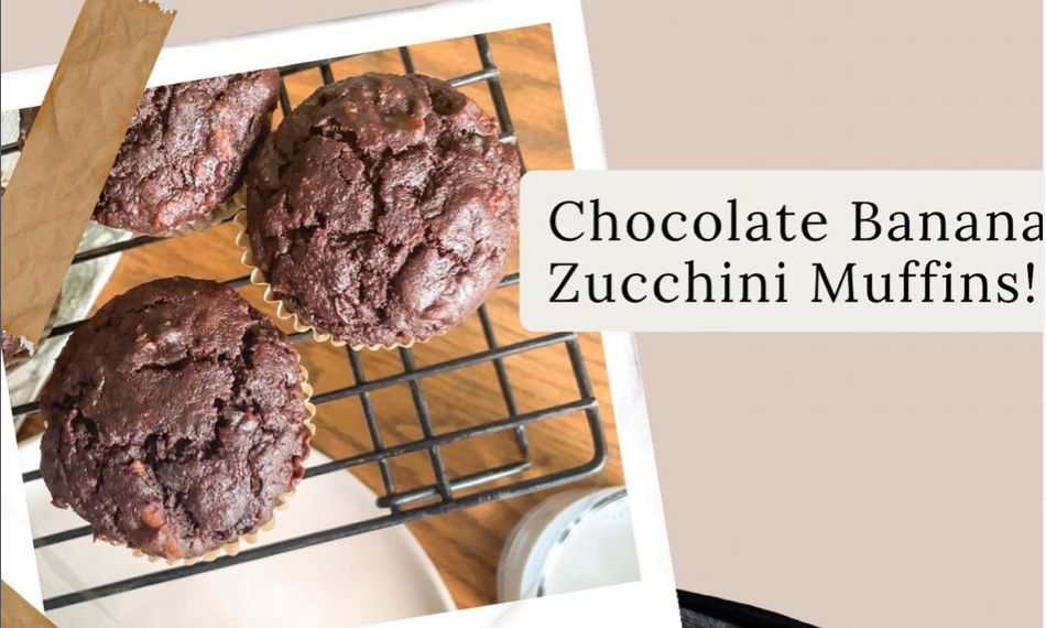 Chocolate Banana Zucchini Muffins